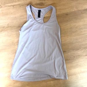 Light bluish purple yogalicious workout tank.